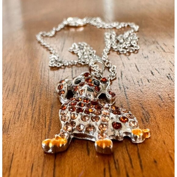 Dachshund Necklace New Rhinestones 16 inch Chain 2 piece Set Doxie Weeni… - Picture 12 of 14